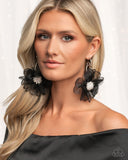 Cosmopolitan Chiffon - Black Earrings - Paparazzi Accessories Earrings Bedazzle Me Pretty Mobile Fashion Boutique