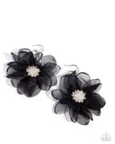 Cosmopolitan Chiffon - Black Earrings - Paparazzi Accessories Earrings Bedazzle Me Pretty Mobile Fashion Boutique