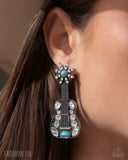 Country Comeback - Blue Post Earrings - Paparazzi Accessories Post Earrings Bedazzle Me Pretty Mobile Fashion Boutique