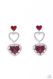 Couples Celebration - Red Post Earrings - Paparazzi Accessories Post Earrings Bedazzle Me Pretty Mobile Fashion Boutique