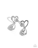 Coupling Up - White Post Earrings - Paparazzi Accessories Post Earrings Bedazzle Me Pretty Mobile Fashion Boutique