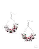Courageous Chandelier - Red Earrings - Paparazzi Accessories Earrings Bedazzle Me Pretty Mobile Fashion Boutique