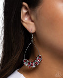Courageous Chandelier - Red Earrings - Paparazzi Accessories Earrings Bedazzle Me Pretty Mobile Fashion Boutique