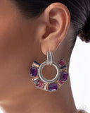 Courteous Chic - Purple Post Earrings - Paparazzi Accessories Post Earrings Bedazzle Me Pretty Mobile Fashion Boutique