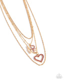 Courting Caliber - Gold Necklace - Paparazzi Accessories Necklace Bedazzle Me Pretty Mobile Fashion Boutique