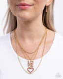 Courting Caliber - Gold Necklace - Paparazzi Accessories Necklace Bedazzle Me Pretty Mobile Fashion Boutique