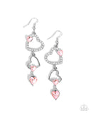 Courting Cascade - Pink Earrings - Paparazzi Accessories Earrings Bedazzle Me Pretty Mobile Fashion Boutique