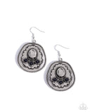 Cowboy Chaperone - Black Earrings - Paparazzi Accessories Earrings Bedazzle Me Pretty Mobile Fashion Boutique