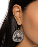 Cowboy Chaperone - Black Earrings - Paparazzi Accessories Earrings Bedazzle Me Pretty Mobile Fashion Boutique