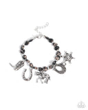 Cowboy Chorus - Black Bracelet - Paparazzi Accessories Bracelet Bedazzle Me Pretty Mobile Fashion Boutique
