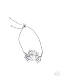 CRAB Walk - White Bracelet - Paparazzi Accessories Bracelet Bedazzle Me Pretty Mobile Fashion Boutique