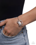 CRAB Walk - White Bracelet - Paparazzi Accessories Bracelet Bedazzle Me Pretty Mobile Fashion Boutique