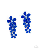 Crack of BLOOM - Blue Post Earrings - Paparazzi Accessories Post Earrings Bedazzle Me Pretty Mobile Fashion Boutique