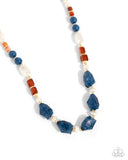 Crackling Chic - Blue Necklace - Paparazzi Accessories Necklace Bedazzle Me Pretty Mobile Fashion Boutique