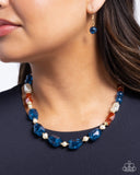 Crackling Chic - Blue Necklace - Paparazzi Accessories Necklace Bedazzle Me Pretty Mobile Fashion Boutique