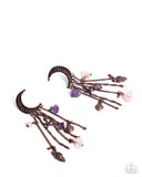 Crescent Call - Copper Post Earrings - Paparazzi Accessories Post Earrings Bedazzle Me Pretty Mobile Fashion Boutique