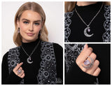Crescent Charm - Purple Complete Look  - Paparazzi Accessories Bedazzle Me Pretty Mobile Fashion Boutique