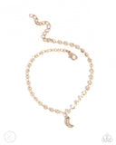 Crescent Chic - Gold Anklet - Paparazzi Accessories Anklet Bedazzle Me Pretty Mobile Fashion Boutique