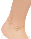 Crescent Chic - Gold Anklet - Paparazzi Accessories Anklet Bedazzle Me Pretty Mobile Fashion Boutique