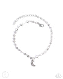 Crescent Chic - Silver Anklet - Paparazzi Accessories Anklet Bedazzle Me Pretty Mobile Fashion Boutique
