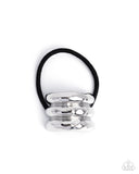 Crimped Celebrity - Silver Hair Tie - Paparazzi Accessories Hair Clip Bedazzle Me Pretty Mobile Fashion Boutique