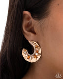Crimped Color - Brown Post Earrings - Paparazzi Accessories Post Earrings Bedazzle Me Pretty Mobile Fashion Boutique