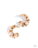 Crimped Color - Brown Post Earrings - Paparazzi Accessories Post Earrings Bedazzle Me Pretty Mobile Fashion Boutique