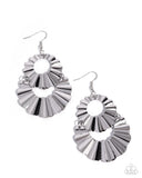 Crimped Consistency - Silver Earrings - Paparazzi Accessories Earrings Bedazzle Me Pretty Mobile Fashion Boutique