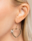 Crisscross Courtship - Gold Earrings - Paparazzi Accessories Earrings Bedazzle Me Pretty Mobile Fashion Boutique