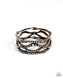 Cross Country - Brass Bracelet - Paparazzi Accessories Bracelet Bedazzle Me Pretty Mobile Fashion Boutique