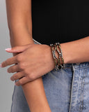 Cross Country - Brass Bracelet - Paparazzi Accessories Bracelet Bedazzle Me Pretty Mobile Fashion Boutique