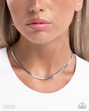 Crowning Challenge - Silver Necklace - Paparazzi Accessories Necklace Bedazzle Me Pretty Mobile Fashion Boutique