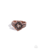 Cultured Compass - Copper Ring - Paparazzi Accessories Ring Bedazzle Me Pretty Mobile Fashion Boutique