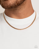 CURB the Peace - Gold Mens Necklace - Paparazzi Accessories Mens Necklace Bedazzle Me Pretty Mobile Fashion Boutique