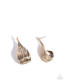 Curly Comfort - Gold Post Earrings - Paparazzi Accessories Post Earrings Bedazzle Me Pretty Mobile Fashion Boutique