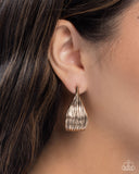 Curly Comfort - Gold Post Earrings - Paparazzi Accessories Post Earrings Bedazzle Me Pretty Mobile Fashion Boutique