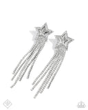 Currently Cosmic - White Post Earrings - Paparazzi Accessories Post Earrings Bedazzle Me Pretty Mobile Fashion Boutique