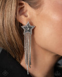 Currently Cosmic - White Post Earrings - Paparazzi Accessories Post Earrings Bedazzle Me Pretty Mobile Fashion Boutique