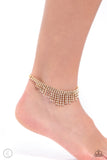 Curtain Confidence - Gold Anklet - Paparazzi Accessories Anklet Bedazzle Me Pretty Mobile Fashion Boutique
