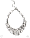 Curtain Confidence - White Anklet - Paparazzi Accessories Anklet Bedazzle Me Pretty Mobile Fashion Boutique