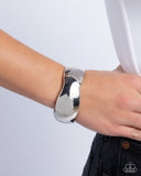 Curved Confident - Silver Bracelet - Paparazzi Accessories Bracelet Bedazzle Me Pretty Mobile Fashion Boutique
