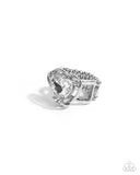Cutie Chemistry - White Ring - Paparazzi Accessories Ring Bedazzle Me Pretty Mobile Fashion Boutique