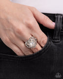 Cutie Chemistry - White Ring - Paparazzi Accessories Ring Bedazzle Me Pretty Mobile Fashion Boutique