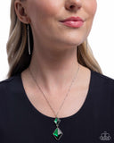 Daily Diamonds - Green Necklace - Paparazzi Accessories Necklace Bedazzle Me Pretty Mobile Fashion Boutique