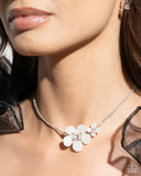 Dainty Deduction - White Necklace - Paparazzi Accessories Necklace Bedazzle Me Pretty Mobile Fashion Boutique