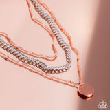 Dainty Development - Copper Necklace - Paparazzi Accessories Necklace Bedazzle Me Pretty Mobile Fashion Boutique