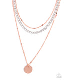Dainty Development - Copper Necklace - Paparazzi Accessories Necklace Bedazzle Me Pretty Mobile Fashion Boutique