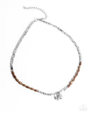 Dainty Dimension - Brown Necklace - Paparazzi Accessories Necklace Bedazzle Me Pretty Mobile Fashion Boutique