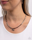 Dainty Dimension - Brown Necklace - Paparazzi Accessories Necklace Bedazzle Me Pretty Mobile Fashion Boutique