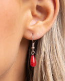 Dainty Diversity - Red Necklace - Paparazzi Accessories Necklace Bedazzle Me Pretty Mobile Fashion Boutique